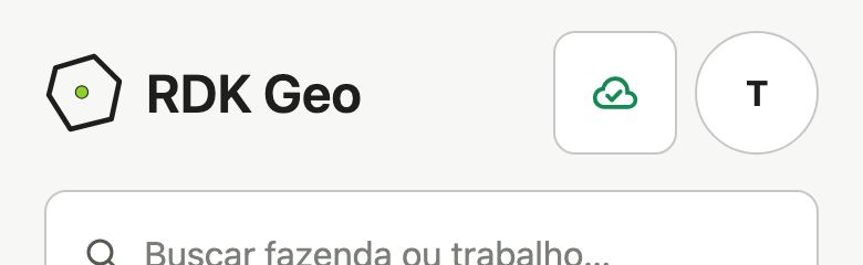 Alto da Início com o botão de sincronização ao lado da inicial do usuário.